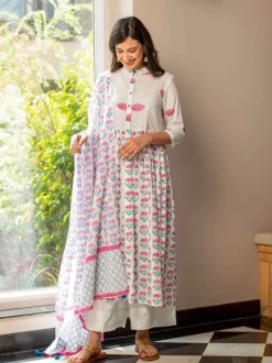Padmaja Block Printed Cotton Dupatta