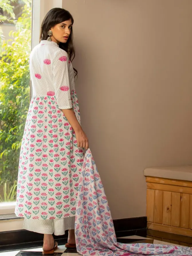 Padmaja Block Printed Cotton Dupatta
