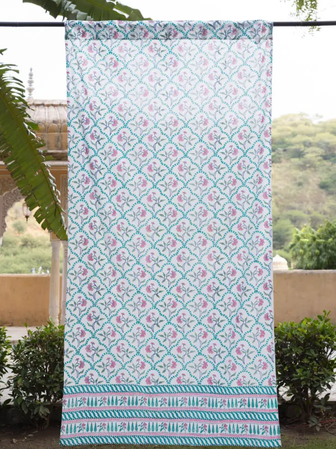 Palash Hand Block Printed Cotton Curtain