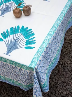 Palm Block Printed Cotton Table Cover