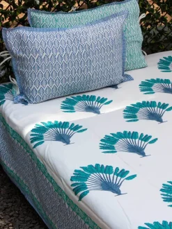 Palm Block Printed Cotton Bedsheet