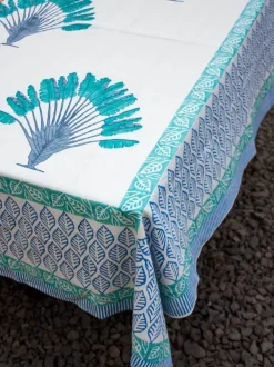 Palm Block Printed Cotton Table Cover