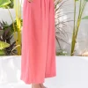 Peach Solid Pink Palazzo Pants