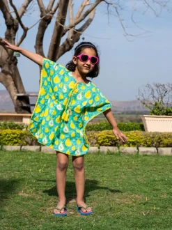 Pear Organic Cotton Block Printed Kaftan for Kids