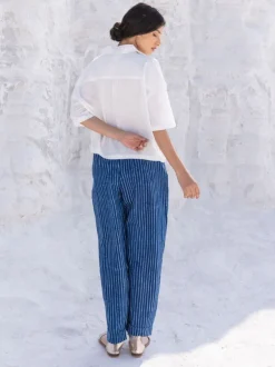 Pearl White Slub Shirt Top - Comfort Fit