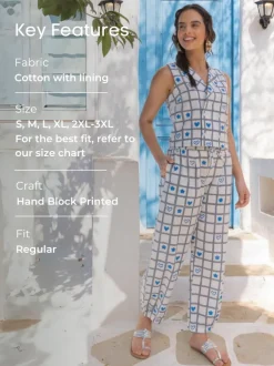 Penelope Hand Block Printed Waistcoat