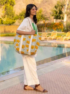 Pick Me Up Hand Block Printed Tote Bag