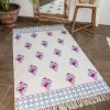 Pinar Block Printed Cotton Dhurrie Rug