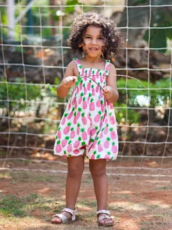 Pineapple Crush Organic Cotton Block Printed Romper