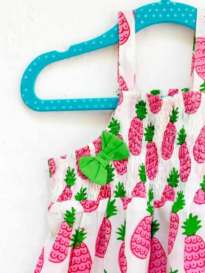 Pineapple Crush Organic Cotton Block Printed Romper