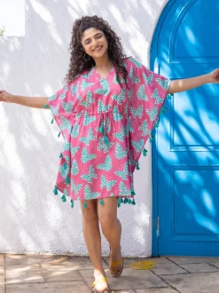 Pink Crush Modal Short Kaftan