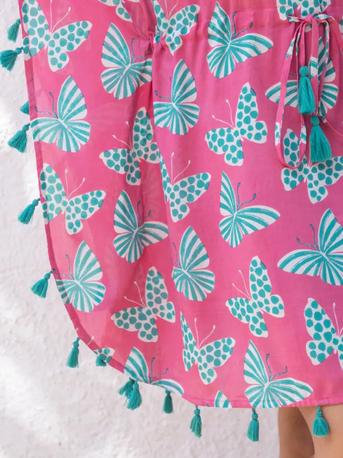 Pink Crush Modal Short Kaftan