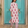 Pink Cypress Hand Block Print Cotton Kurta