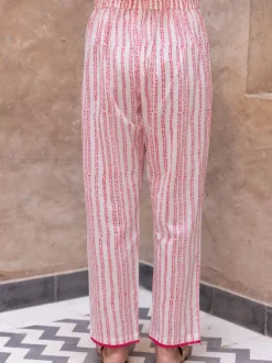 Pink Floral Cotton Trousers
