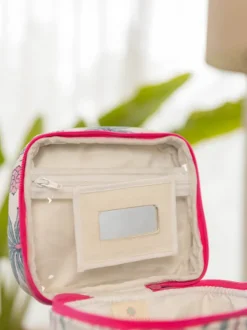 Pink Garden Cotton Travel Vanity Case
