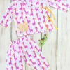 Pink Giraffe Organic Cotton Block Printed Angrakha Set
