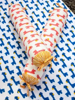 Pink Giraffe Organic Cotton Infant Bolster Cover - Set of 2