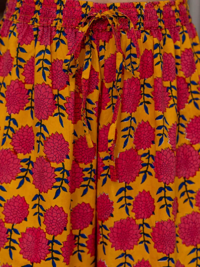 Pink Lily Cotton Palazzo Pants