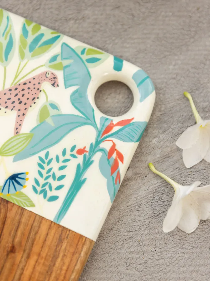 Pink Safari Solid Wood Chopping Board/Platter