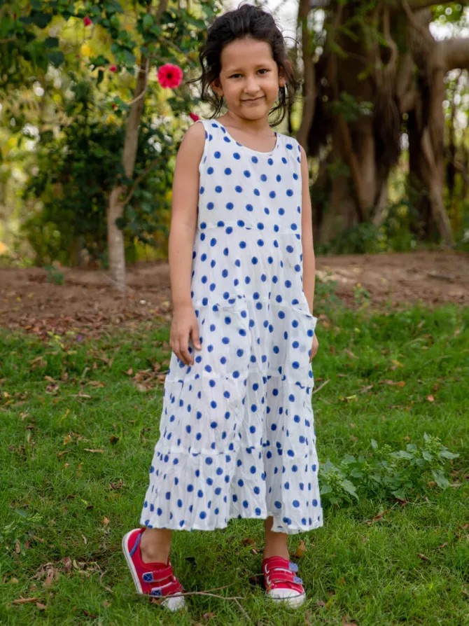 Polka Love Organic Cotton Block Printed Dress