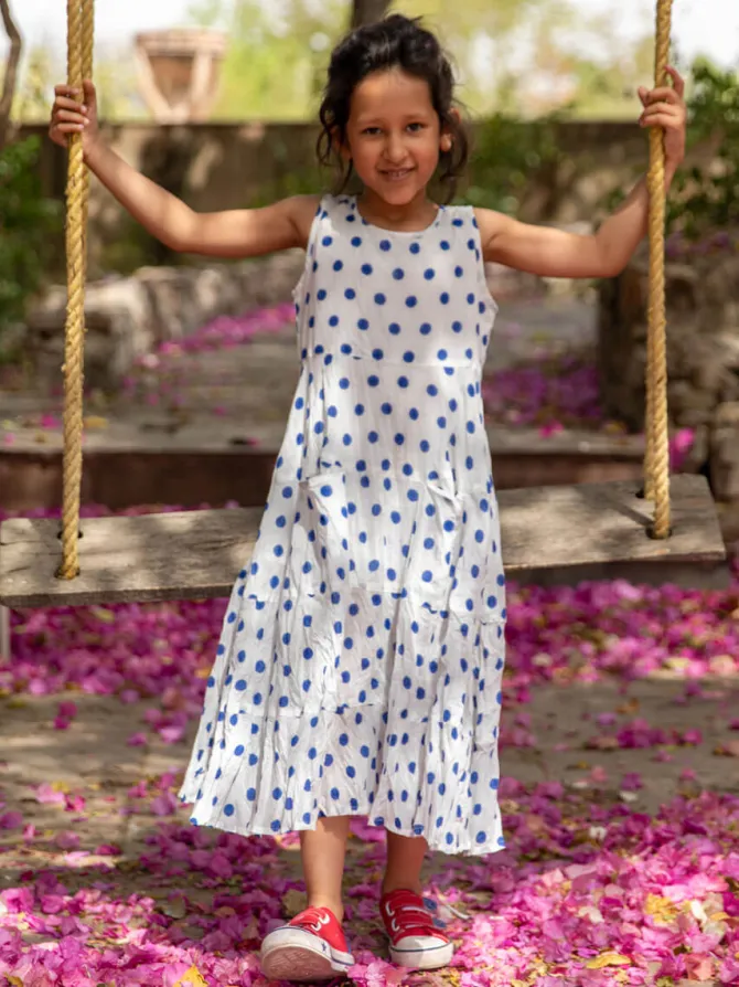 Polka Love Organic Cotton Block Printed Dress