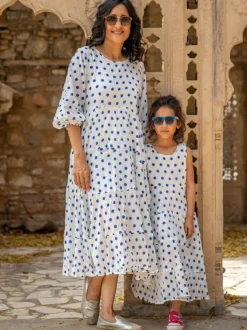 Polka Love Organic Cotton Block Printed Dress