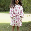 Polly Block Printed Waffle Cotton Bath Robe