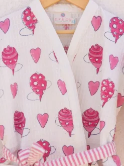 Polly Block Printed Waffle Cotton Bath Robe