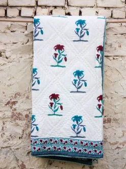 Pookalam Block Printed Cotton Quilt