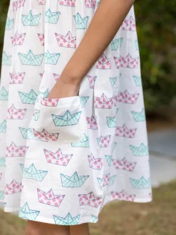 Poppy Organic Cotton Block Printed Dress