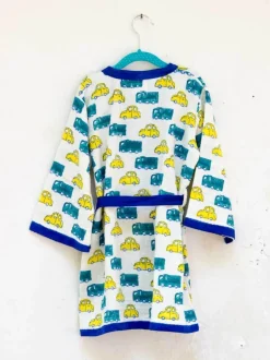 Power Wheels Block Printed Waffle Cotton Bath Robe