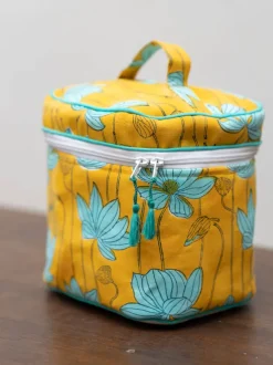 Pratidhi Block Printed Cotton Travel Vanity Case