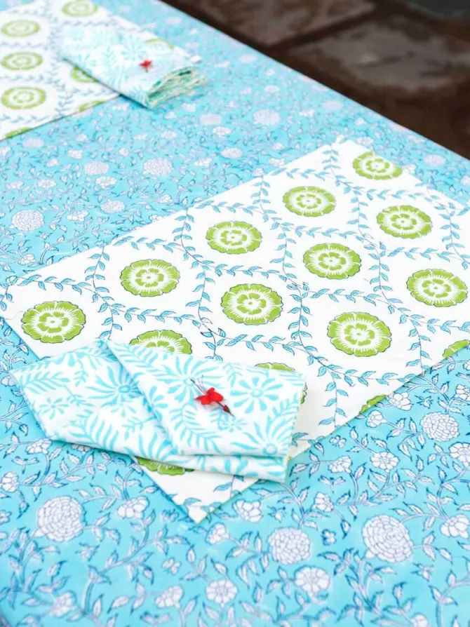 Primrose Block Printed Cotton Table Mats
