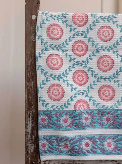 Primrose Hand Block Print Cotton Bath Towel