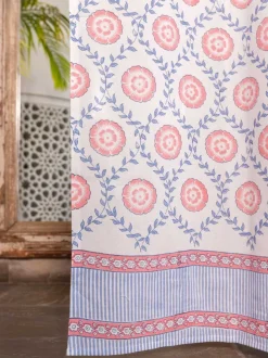 Primrose Hand Block Printed Cotton Curtain