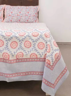 Primrose Hand Block Printed Cotton Bed Sheet