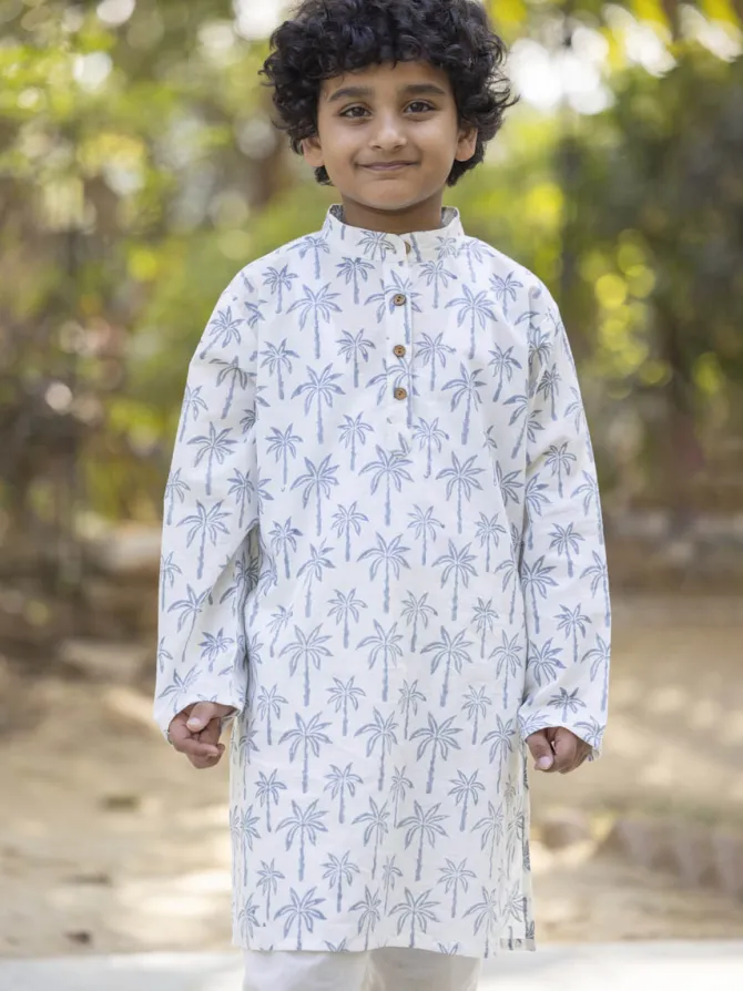 Prithvi Organic Cotton Hand Printed Long Kurta