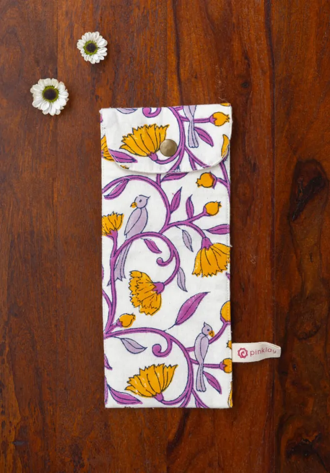 Purple Pine Cotton Toothbrush/ Straw Holder