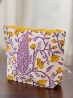 Purple Pine Cotton Travel Pouch