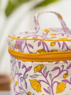 Purple Pine Cotton Travel Vanity Case