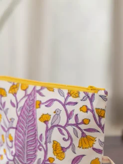 Purple Pine Cotton Travel Pouch