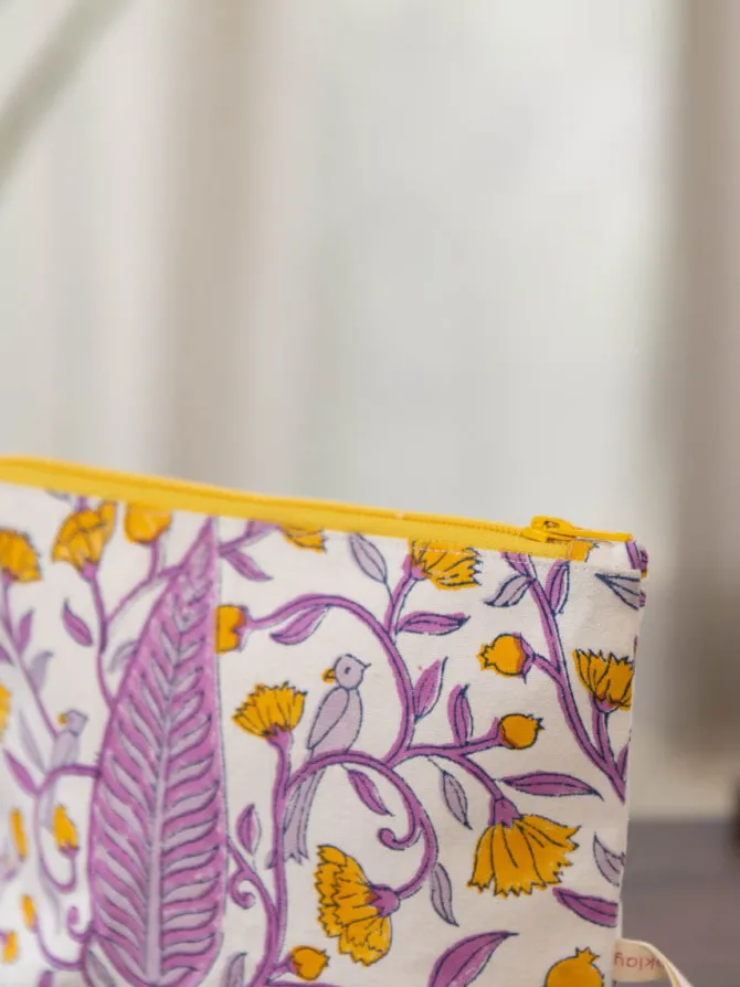 Purple Pine Cotton Travel Pouch