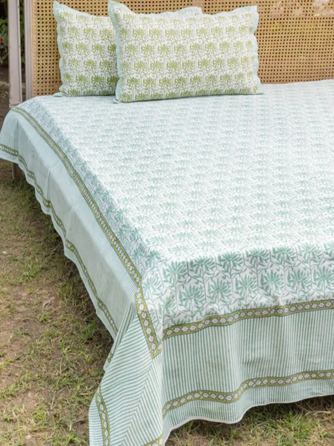 Pushpavali Block Printed Cotton Bedsheet