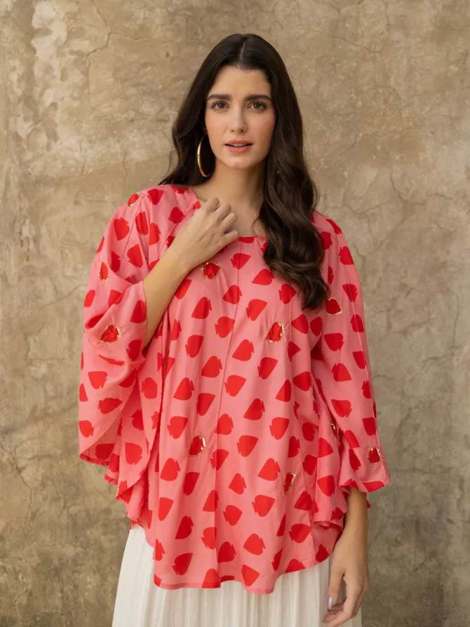 Queen of Spades Modal Poncho Top