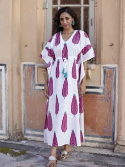 Rachel Hand Block Printed Cotton Kaftan