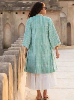 Rahi Block Printed Waterfall Reversible Shrug