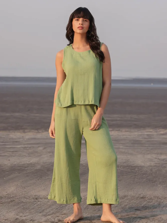 Rapallo Solid Green Co-ord Set of 2