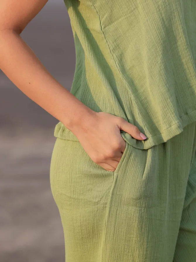Rapallo Solid Green Co-ord Set of 2