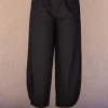 Raya Black Cotton Pants