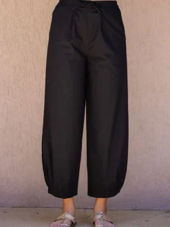 Raya Black Cotton Pants
